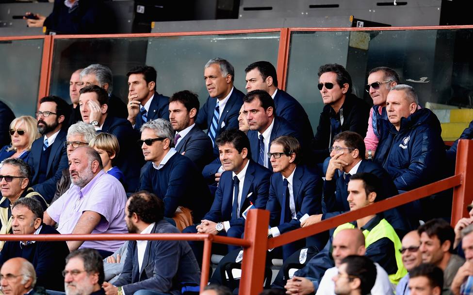La dirigenza dell&#39;Inter (quasi al completo) in tribuna.